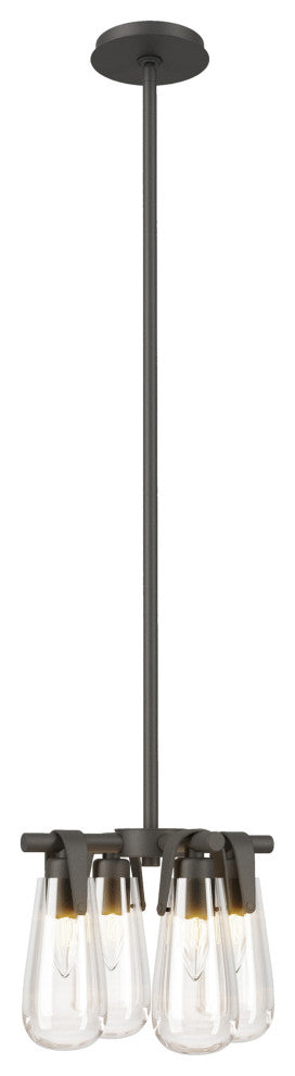 Eos Semi-Flush/Pendant, Natural Iron, Clear Glass