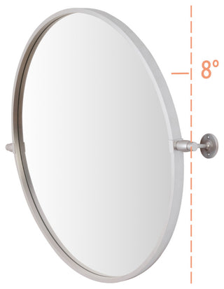 Home Living Round Pivot Mirror 24 Inch, Silver