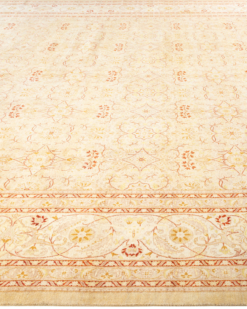 Mogul, One-of-a-Kind Hand-Knotted Runner Rug Ivory, 10' 3" x 17' 4"