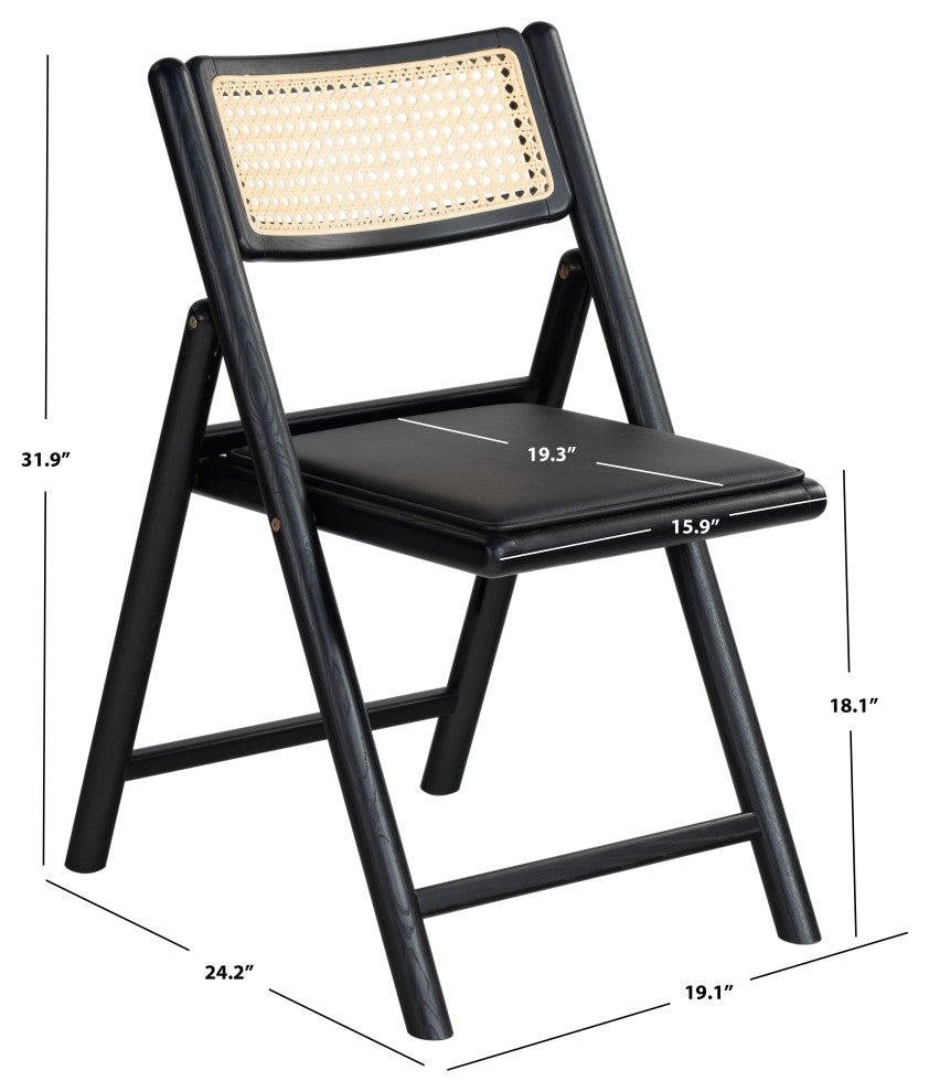Safavieh Couture Shaylie Folding Dining Chair, Black