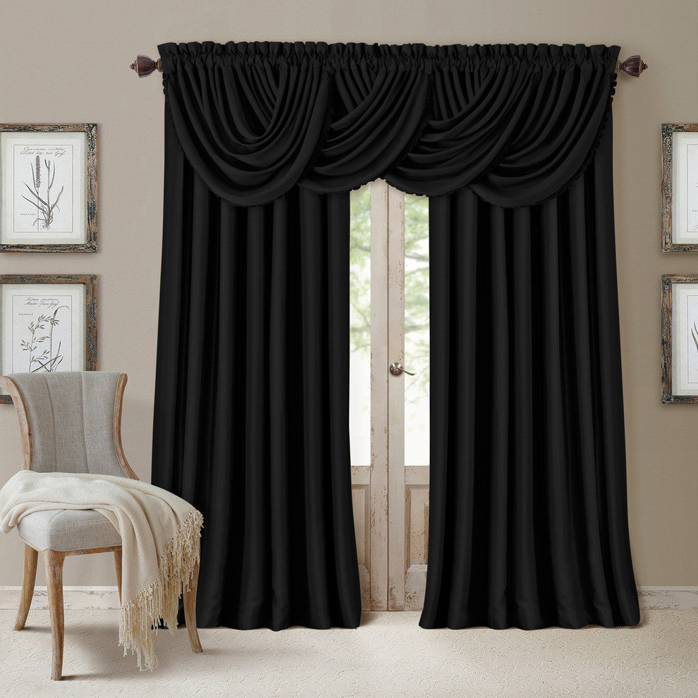 All Seasons Blackout Window Curtain, Black, 52 in. X 36 in.