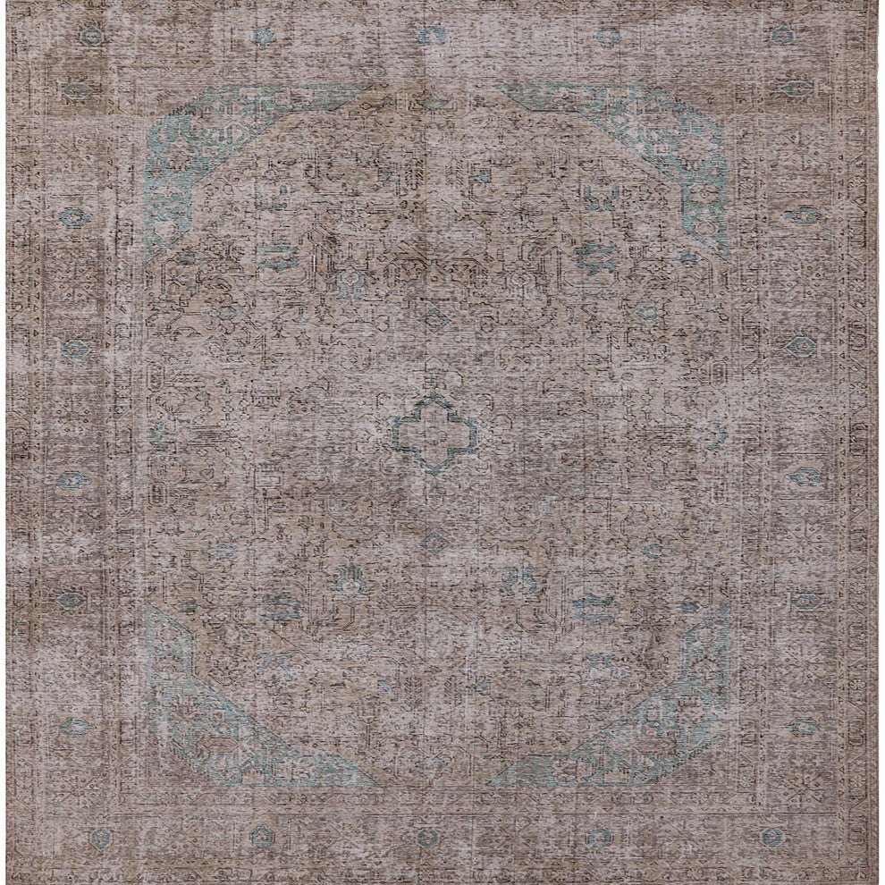 Ahgly Company Indoor Square Mid-Century Modern Area Rugs, 4' Square