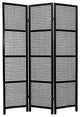 6' Tall Miyagi Shoji Screen, 3 Panel, Black