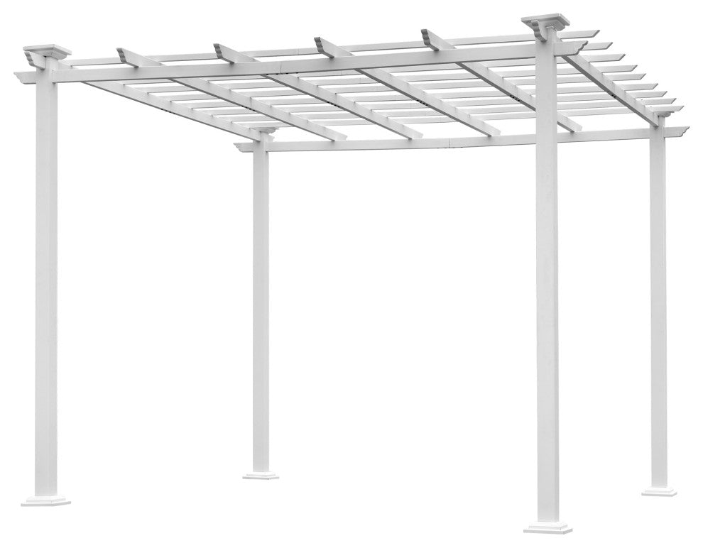 10'x10' Iron Frame Outdoor Patio White Pergola Gazebo
