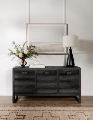Innes Table Lamp Matte Black Cast Aluminum, White Silk