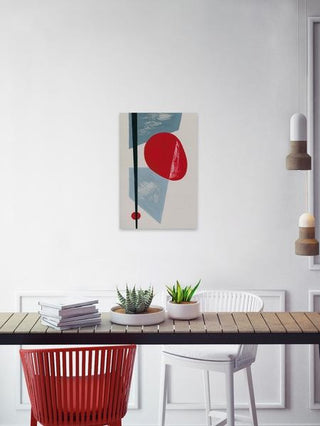 "Red Spot" Painting Print on Wrapped Canvas, 24"x36"