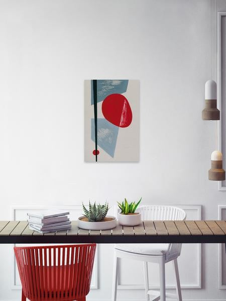 "Red Spot" Painting Print on Wrapped Canvas, 24"x36"