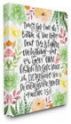 Trust In God Floral Succulents Cursive Hand Lettered Stretched Canvas, 30"x40"