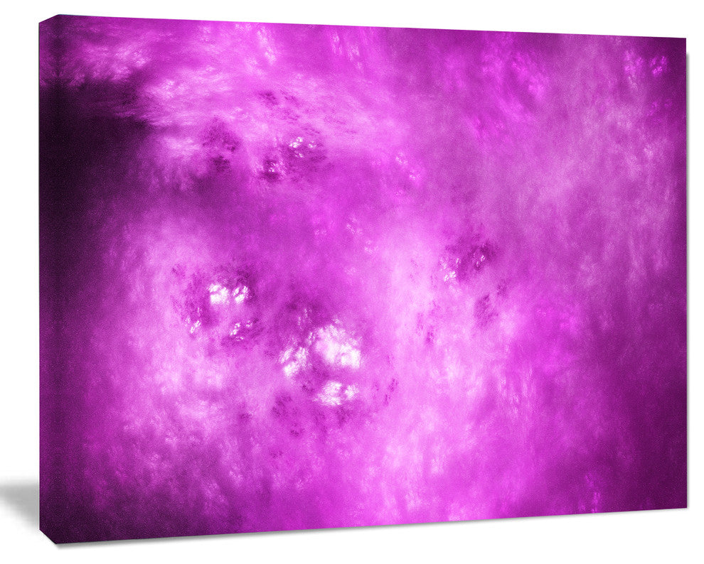 Bright Purple Sky with Stars, Oversized Abstract Canvas Art Print, 60x40