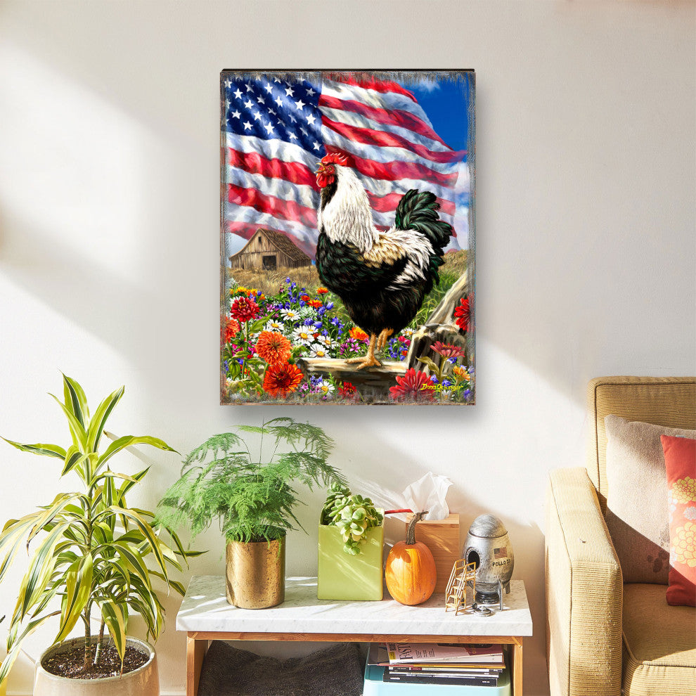Morning, America Art Wooden Wall Art, Small 12x9