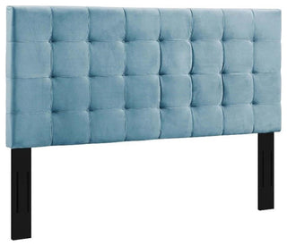 Paisley Tufted Full / Queen Upholstered Performance Velvet Headboard