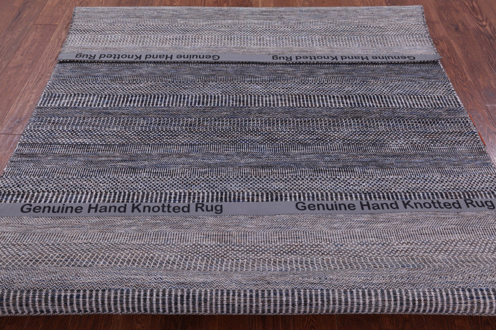 6' 0" X 8' 10" Savannah Grass Wool and Silk Handmade Rug Q11966