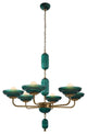Satin Brass Six Light Chandelier from the Verde Collection