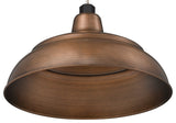 R Series Collection 1-Light 14" RLM Warehouse Shade, Natural Copper