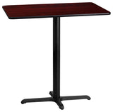 24"x42" Rectangular Mahogany Laminate Table Top With 22"x30" Base