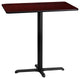 24"x42" Rectangular Mahogany Laminate Table Top With 22"x30" Base