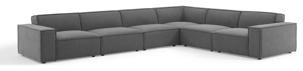 Sectional Sofa Set, Fabric, Dark Gray, Modern, Living Lounge Hospitality