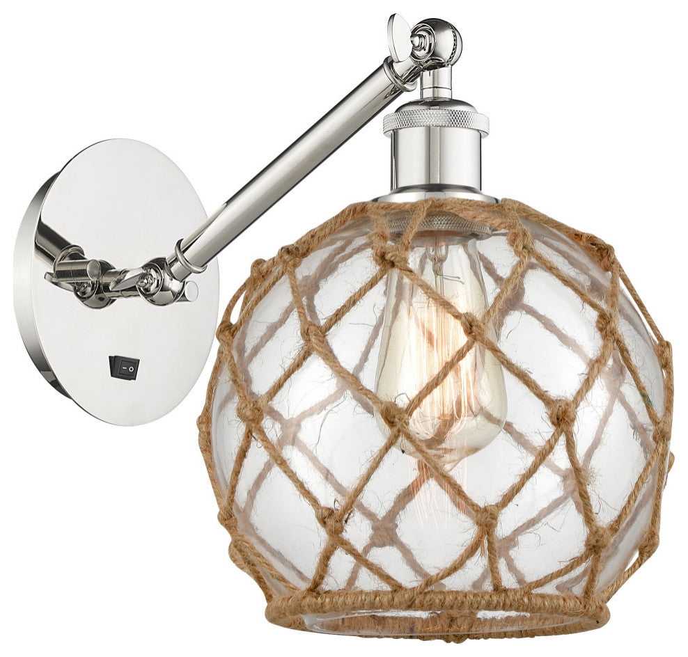 Innovations 317-1W-PN-G122-8RB-LED 1-Light Sconce, Polished Nickel