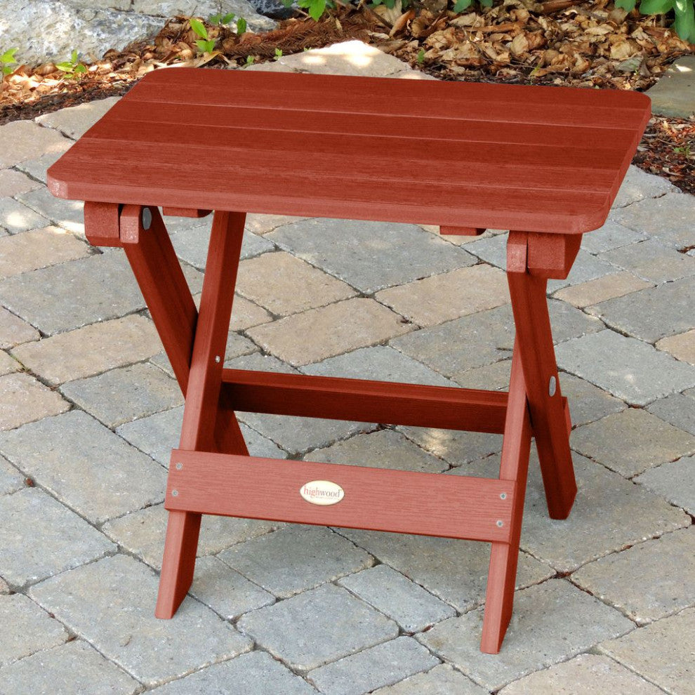 Manhattan 3-Piece Beach Adirondack Set, Rustic Red