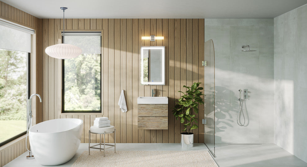 Krugg LED Bathroom Mirror, Lighted Vanity Mirror Dimmer and Defogger, 60x36