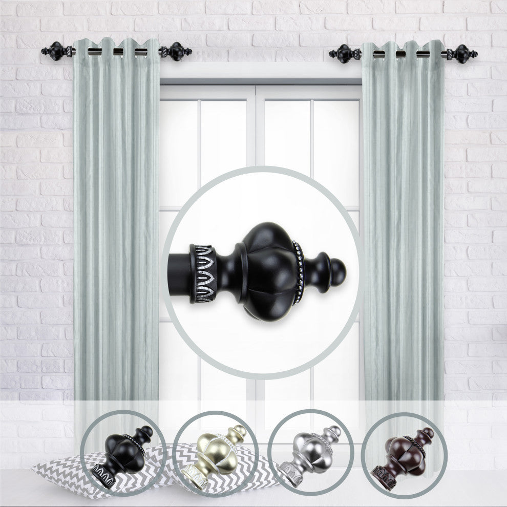 Arlie Side Curtain Rods 12-20", Black