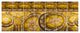 Golden Extraterrestrial Life Cells, Floral Canvas Art Print, 83"x32", 7 Panels