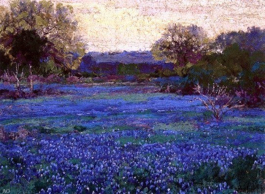 Julian Onderdonk Bluebonnets on a Grey Day, 21"x28" Wall Decal