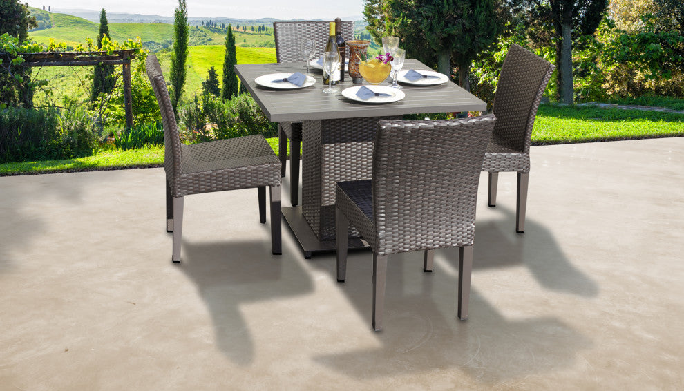 Barbados Square Dining Table with 4 Chairs Espresso