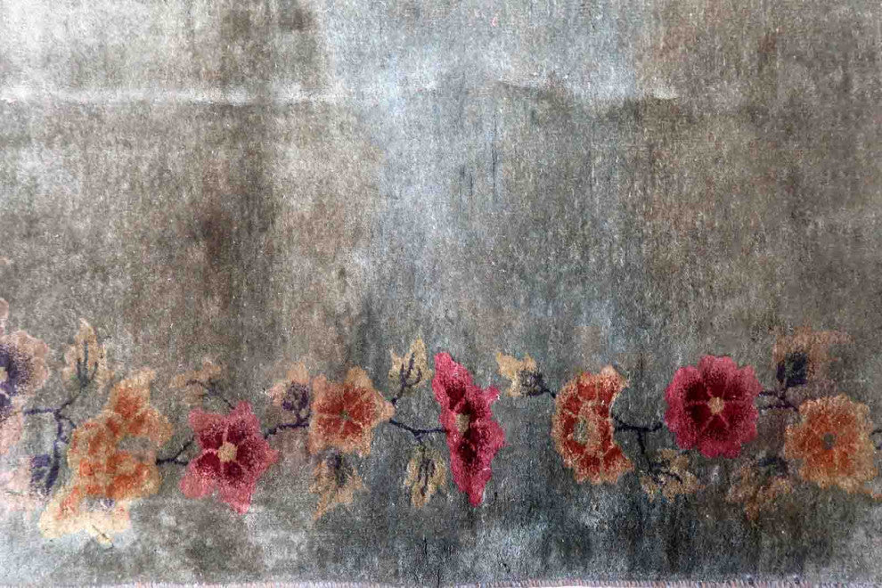 Handmade Antique Art Deco Chinese Rug 2.9'x4.7', 90cmx145cm, 1920s