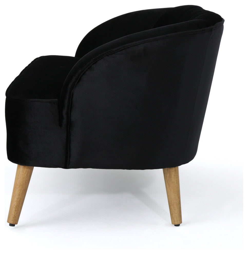 GDF Studio Scarlett Modern New Velvet Sofa, Black