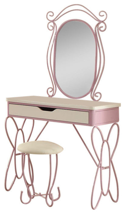 Priya II Vanity Set, White and Light Purple