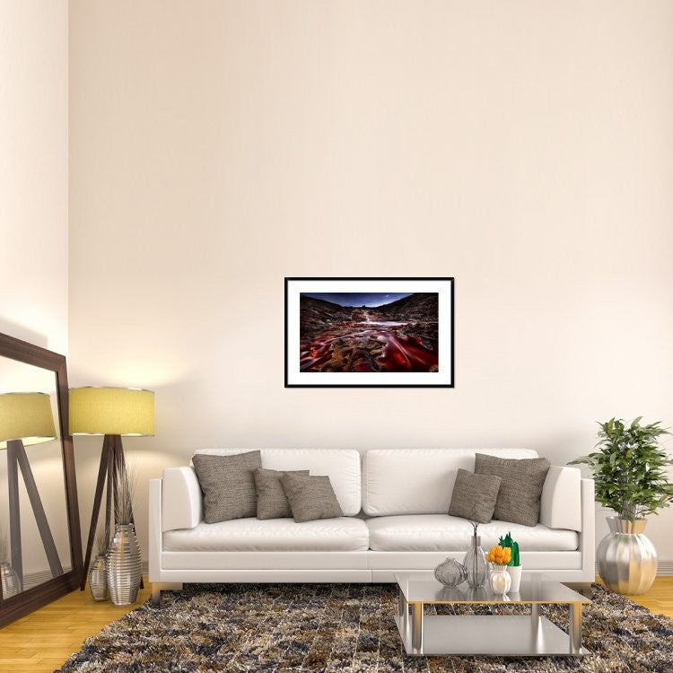 "Last Lights In Rio Tinto Iii (Red River)"  by Jesus M. Garcia, 44x28"