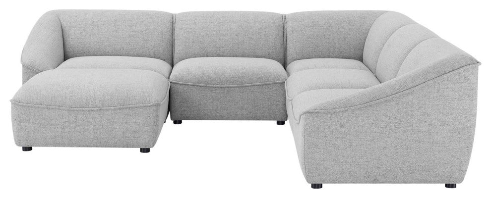 Sectional Sofa Set, Fabric, Gray, Modern, Living Lounge Hotel Hospitality