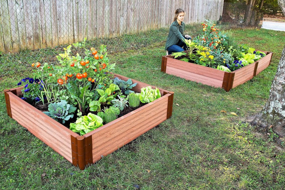Tool-Free Classic Sienna Raised Garden Bed 4'x4'x11ï¿½, 2ï¿½ profile