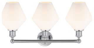 Cindyrella 3-Light 26" Vanity Light, Polished Chrome, Cased Matte White Shade