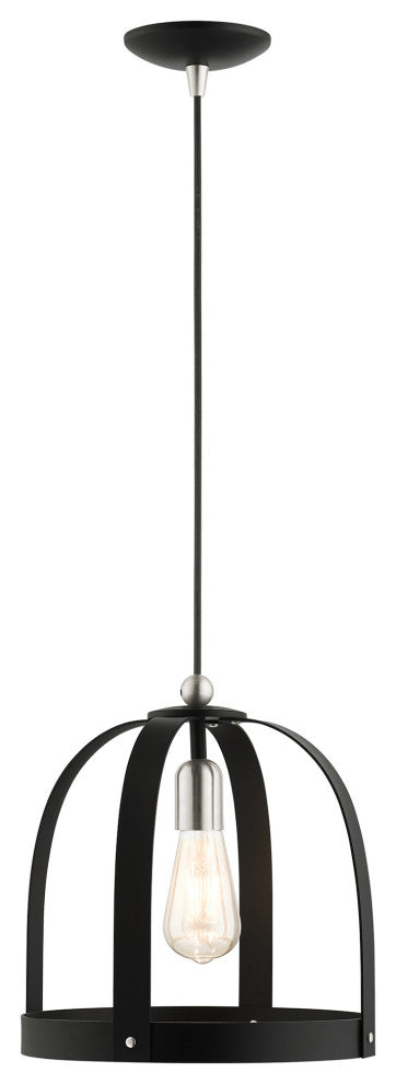 Textured Black Mid Century Modern, Industrial, Vintage, Rustic Pendant