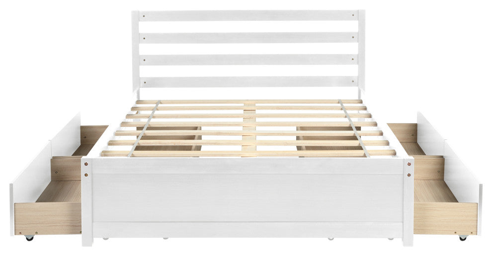 Gewnee Full Size Wood Platform Bed Frame