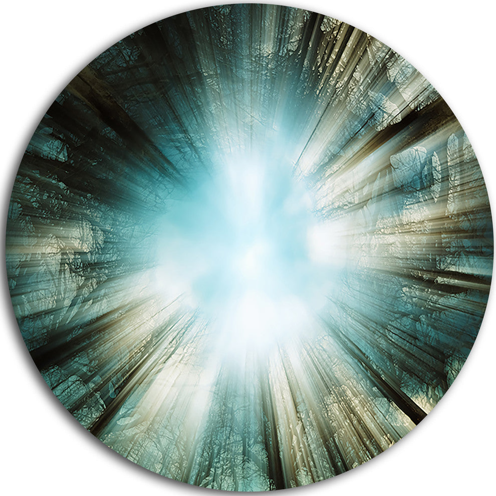 Light From Sky, Abstract Digital Art Round Wall Art, 38"