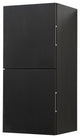 Bliss 12"W x 24"H Linen Side Cabinet, 2 Doors, Nature Wood Finish, Black