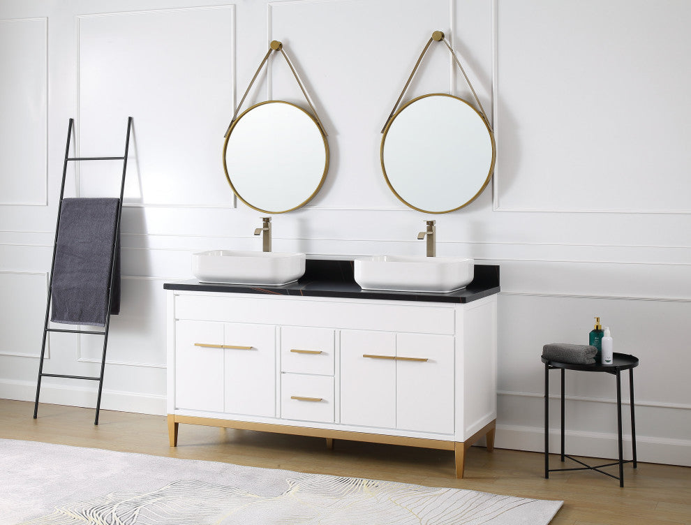 60" Tennant Brand White Beatrice Double Sink Vanity