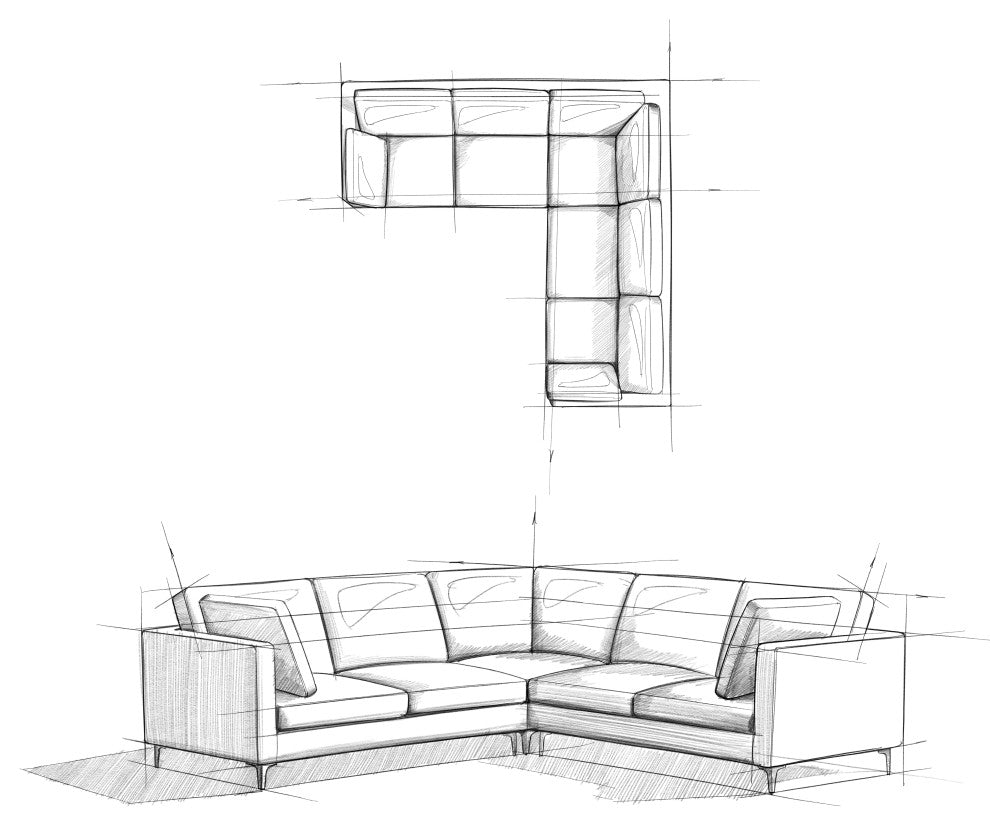 Ava Corner Sectional in Tightly Woven Performance Fabric