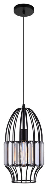CWI LIGHTING 9942P7-1-101 1 Light Down Mini Pendant with Black finish