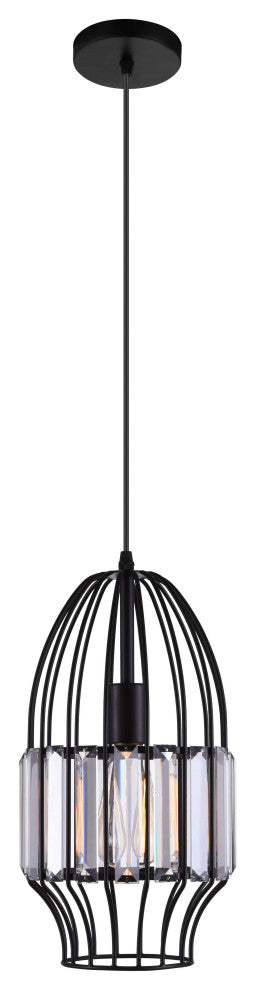 CWI LIGHTING 9942P7-1-101 1 Light Down Mini Pendant with Black finish