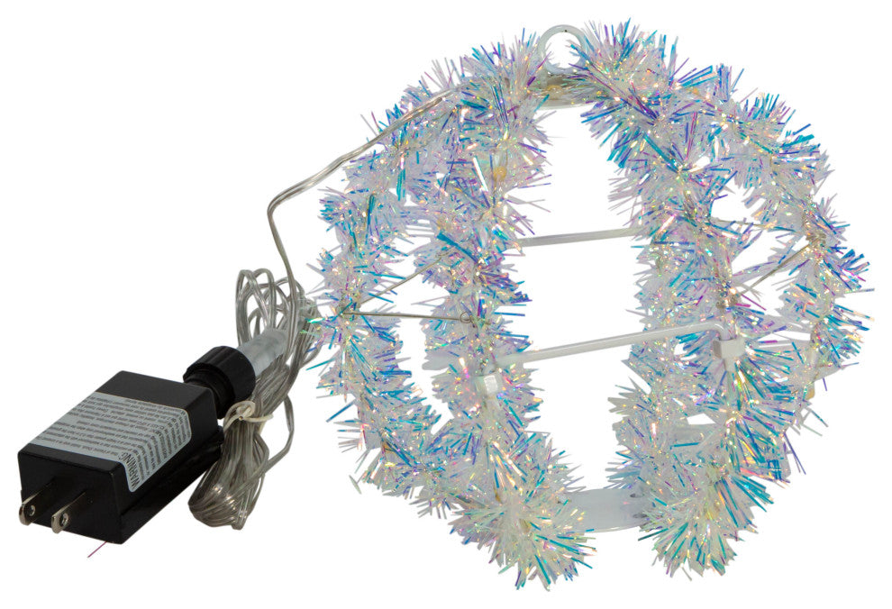 6" Warm White LED Tinsel Foldable Sphere