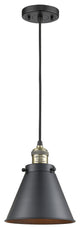 Appalachian 1-Light Mini Pendant, Black Antique Brass, Matte Black