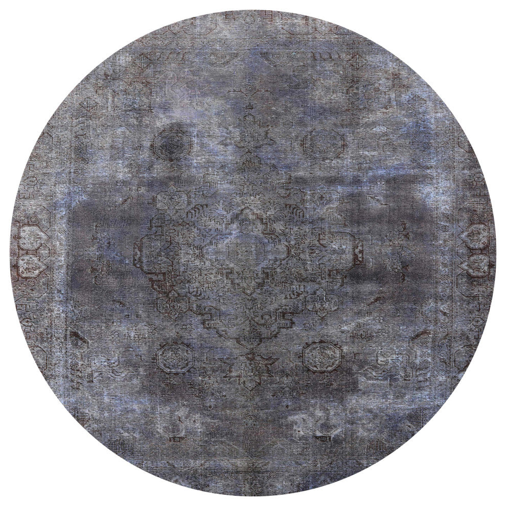 Ahgly Company Indoor Round Mid-Century Modern Area Rugs, 7' Round