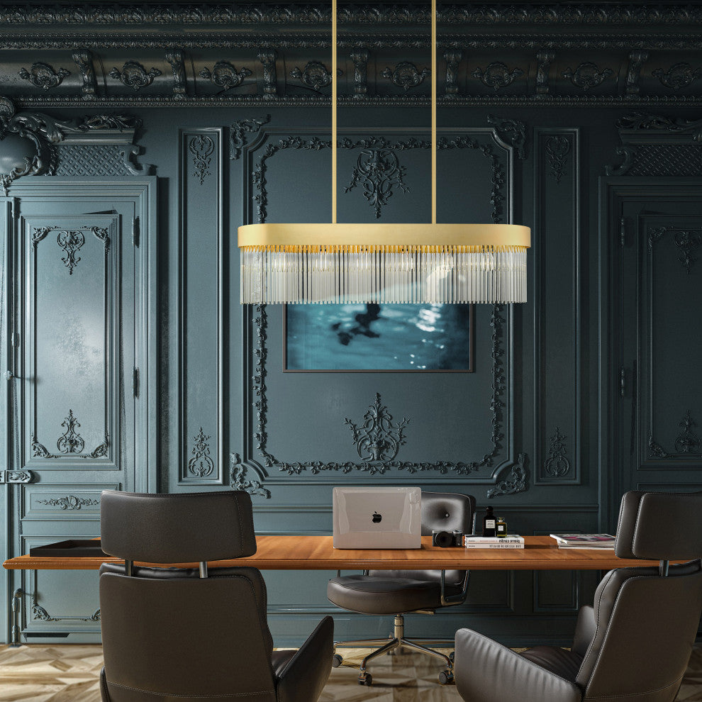 Livex Lighting Norwich 6 Light Soft Gold Linear Chandelier