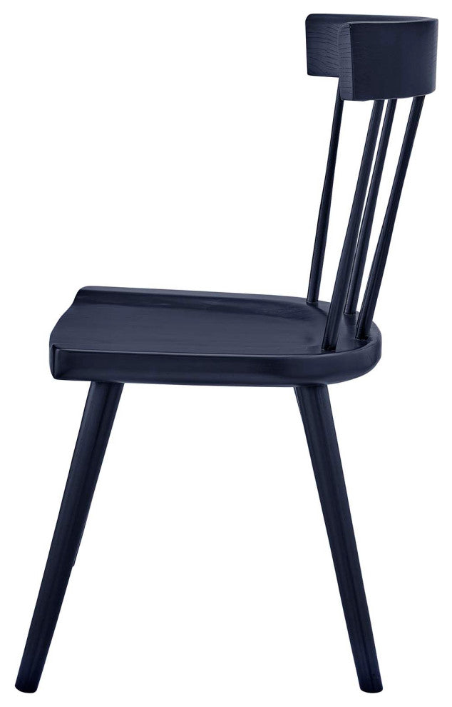 Side Dining Chair, Blue, Wood, Modern, Kitchen Bistro Restaurant Hospitality
