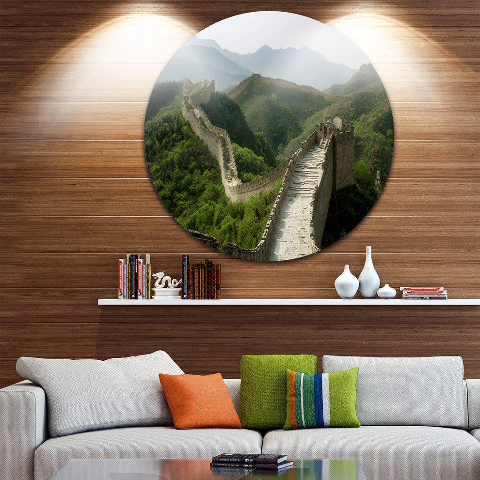 Great Wall Of China, Photography Disc Metal Wall Art, 11"