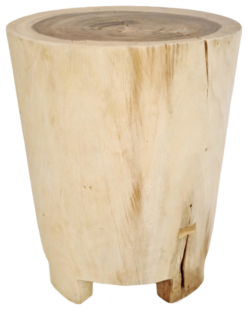 Acacia Wood Drum Side Table 6